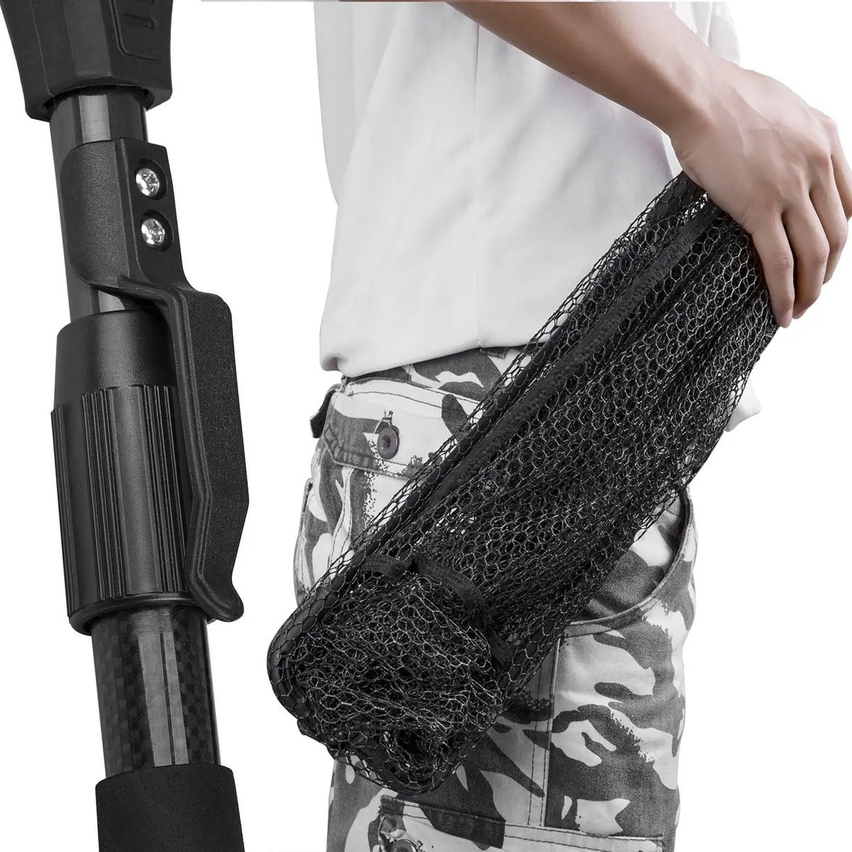 PLUSINNO 20"/52 cm Hoop Size 1.5M Telescopic Fishing Net | Catch and Release Landing Net with Belt Clip - view 6
