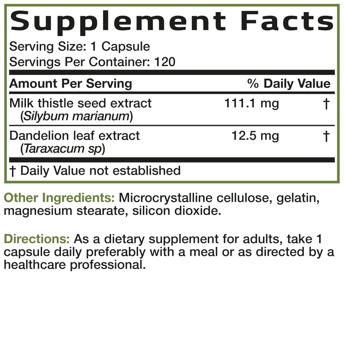Bronson Milk Thistle Silymarin Marianum & Dandelion Extract, 120 Capsules | Liver Support & Detox - view 8