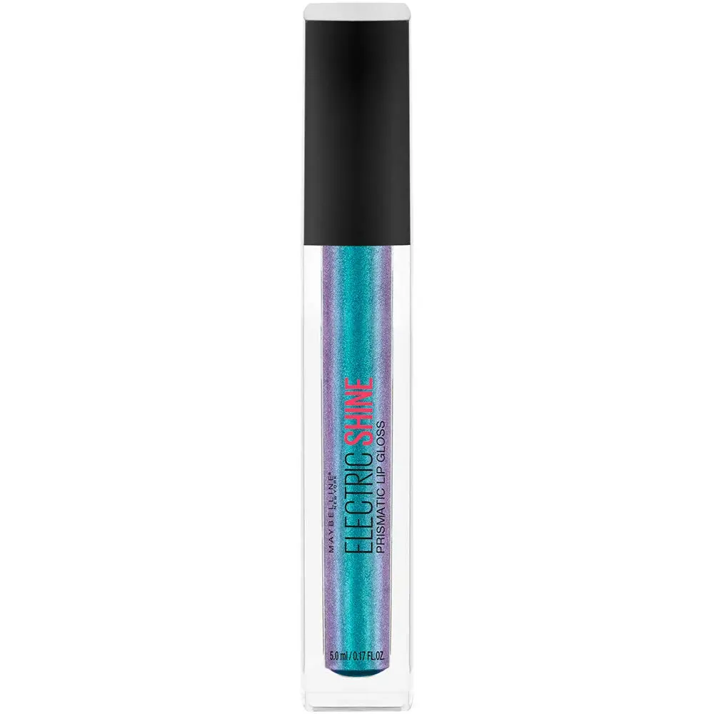 Maybelline New York Lip Studio Electric Shine Prismatic Lip Gloss Makeup, Electric Blue, 15ml (0.5 Fl Oz) | Holographic Shine - main product image