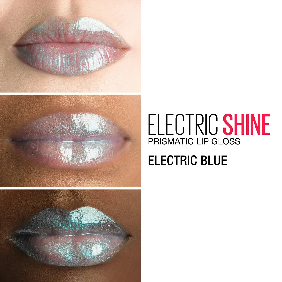 Maybelline New York Lip Studio Electric Shine Prismatic Lip Gloss Makeup, Electric Blue, 15ml (0.5 Fl Oz) | Holographic Shine - view 6