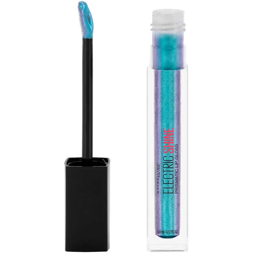 Maybelline New York Lip Studio Electric Shine Prismatic Lip Gloss Makeup, Electric Blue, 15ml (0.5 Fl Oz) | Holographic Shine - view 2
