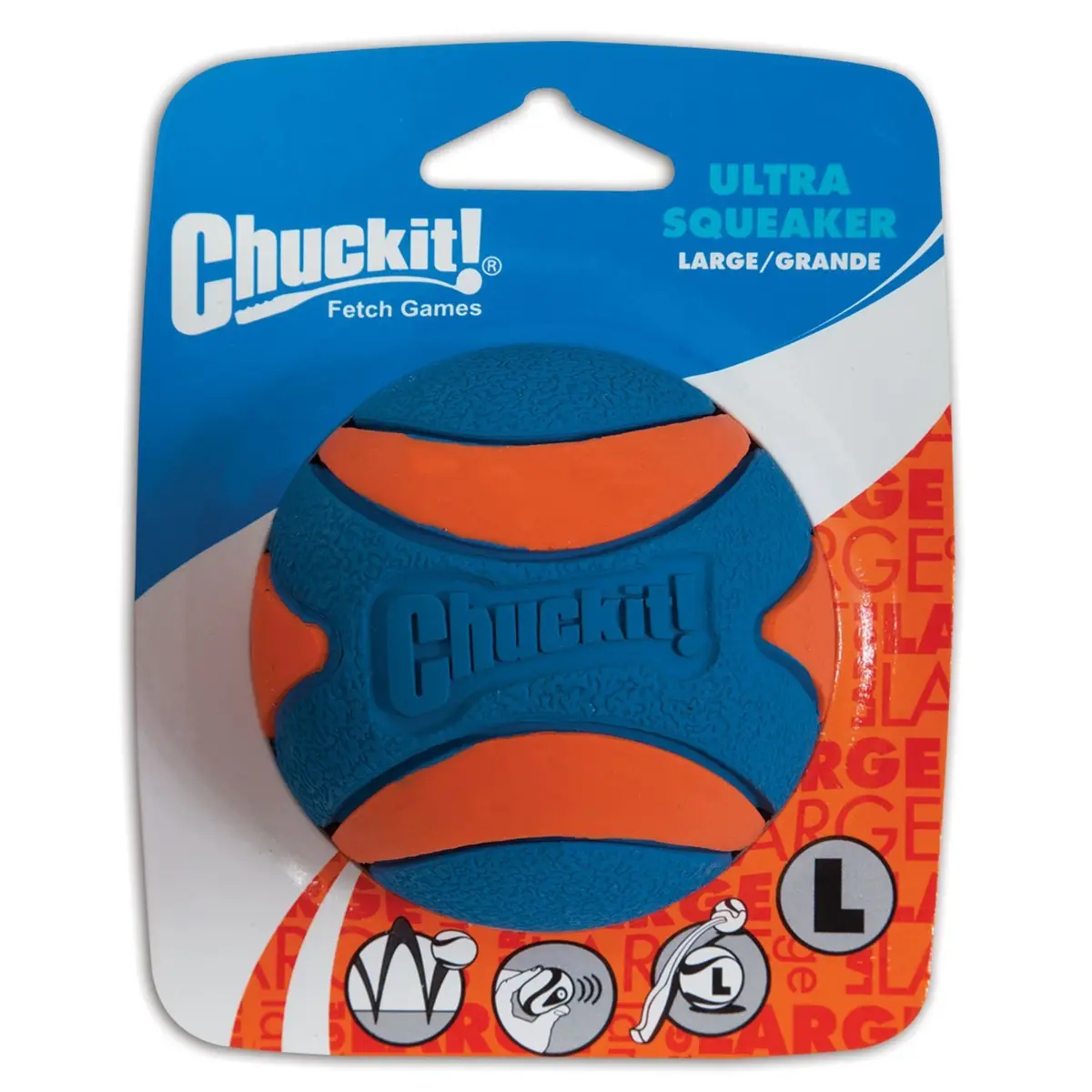 Chuckit! Ultra Squeaker Ball Large | Durable Rubber Fetch Toy for Dogs - main product image