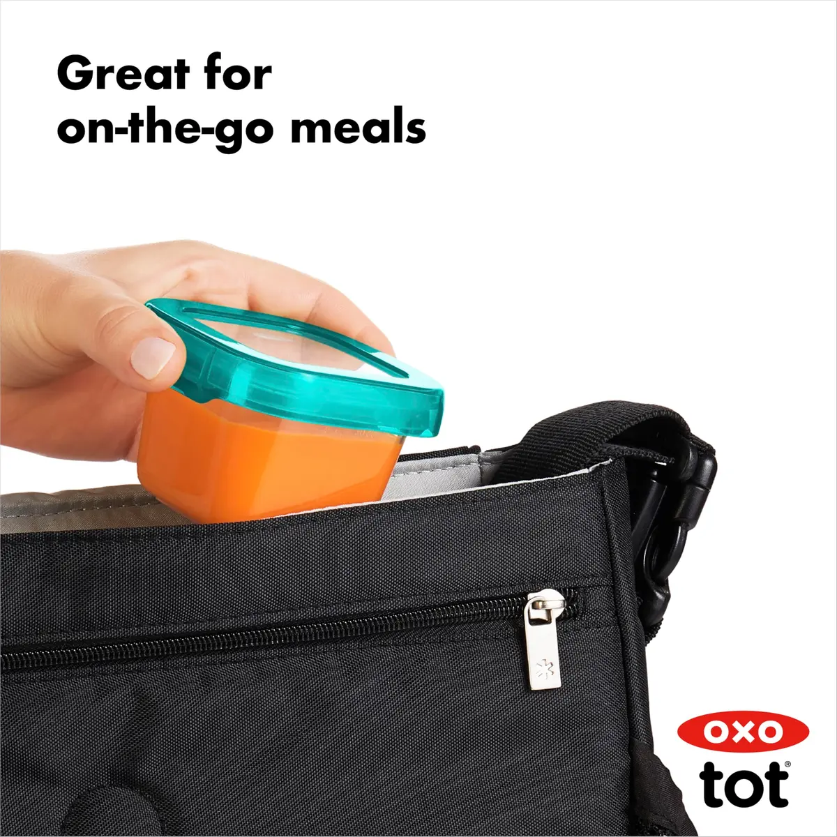OXO Tot Baby Blocks Freezer Storage Containers Teal 120ml (4 Oz) | Airtight & Leak-Proof for Homemade Baby Food - view 7