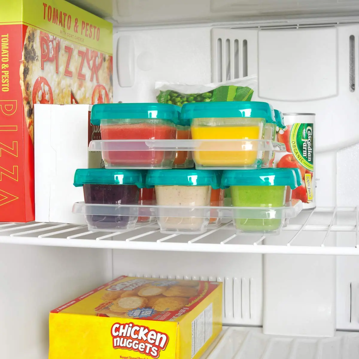 OXO Tot 12-Piece Baby Blocks Set Teal | Airtight & Leakproof Food Storage Containers - view 7