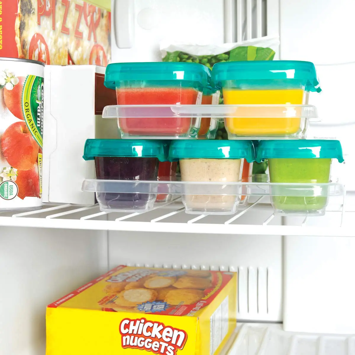 OXO Tot 12-Piece Baby Blocks Set Teal | Airtight & Leakproof Food Storage Containers - view 8