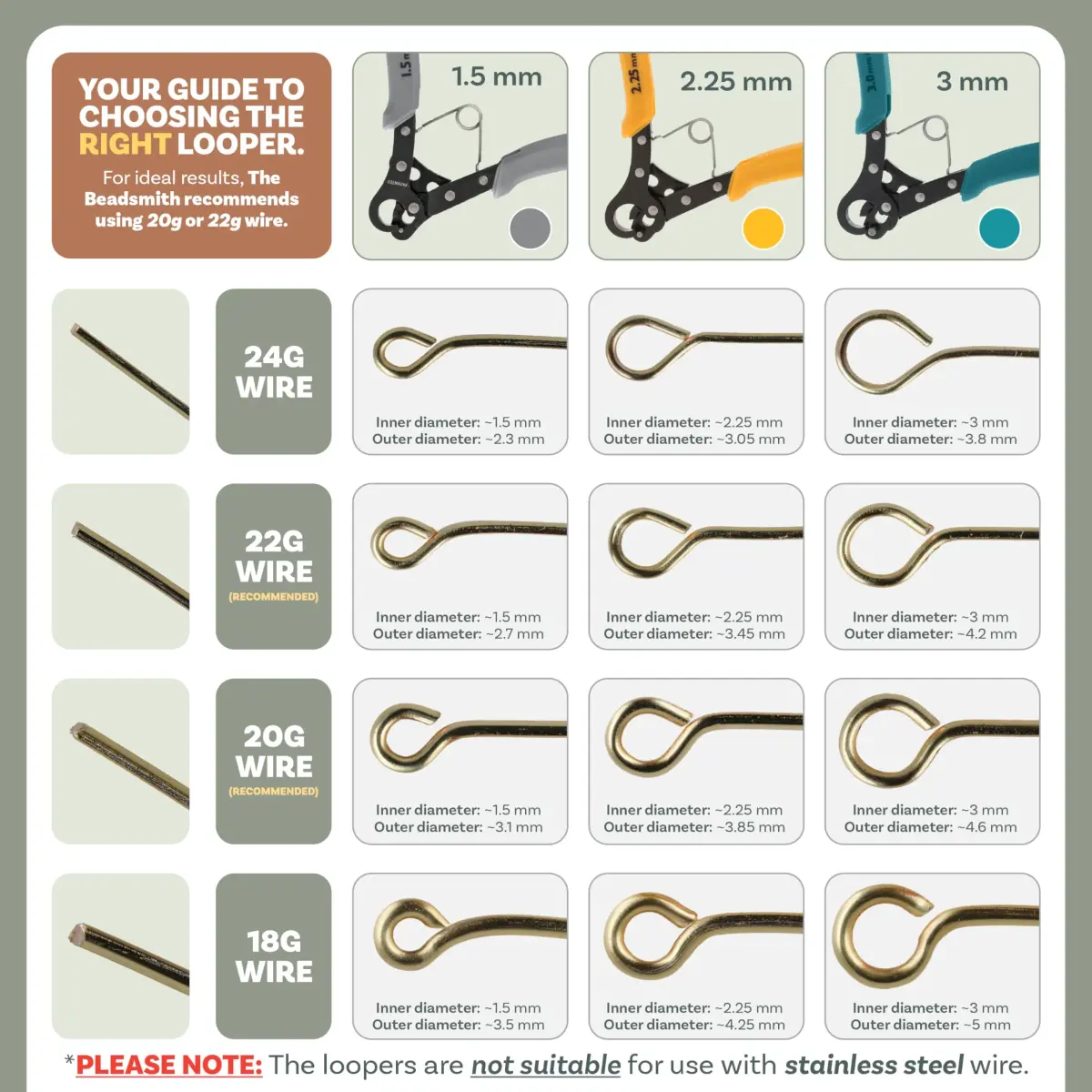 The Beadsmith Original One Step Loopers 3-Piece Combo Pack | Patented Jewelry Making Tool for 24-18g Wire - view 6