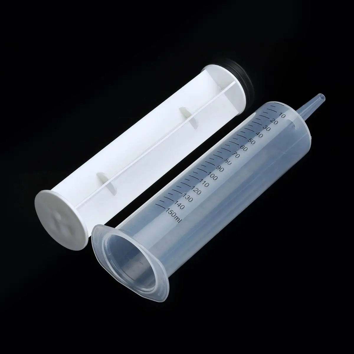 A AKRAF 150ml Large Plastic Syringe with Latex Plunger | Pack of 6 for Labs & Dispensing - view 3