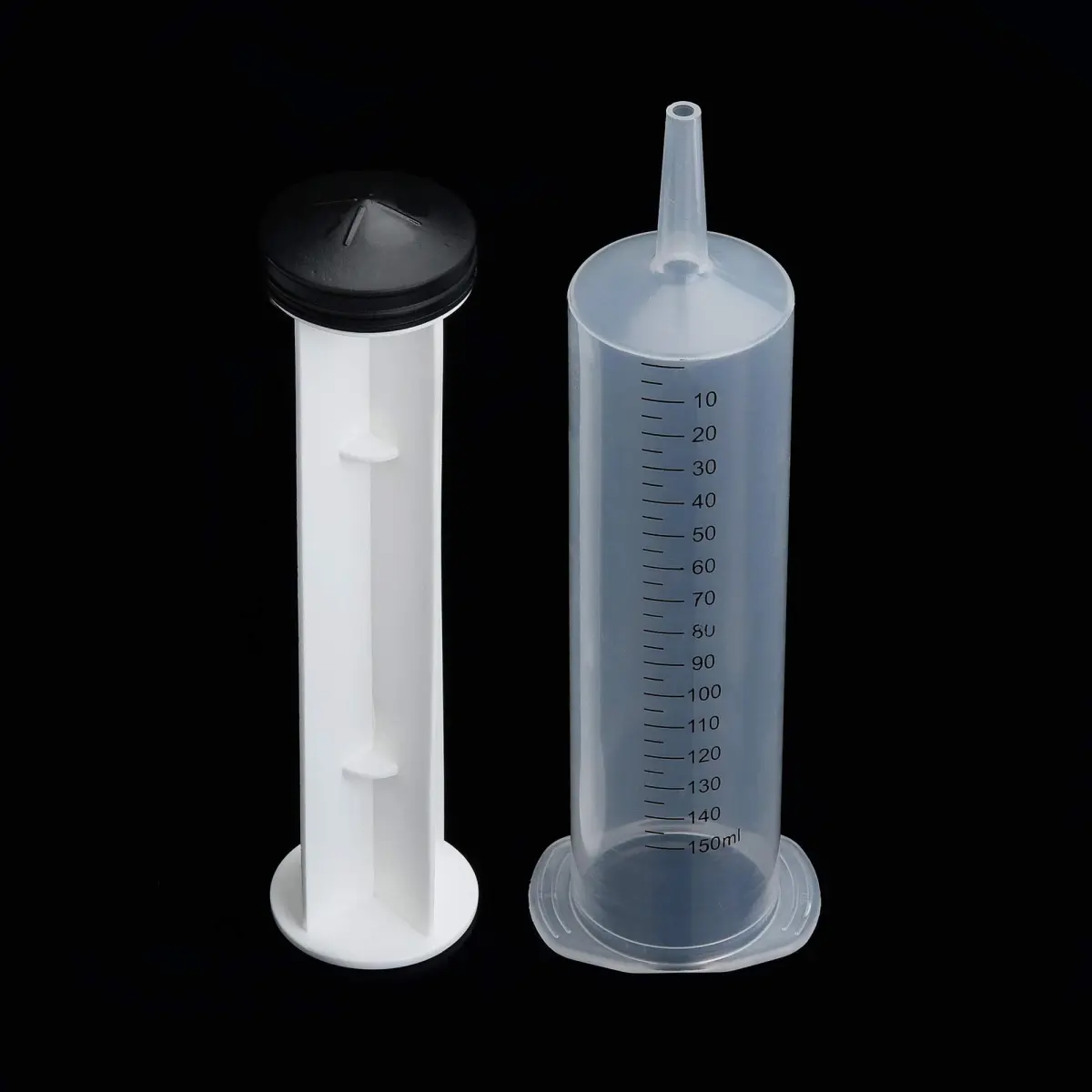 A AKRAF 150ml Large Plastic Syringe with Latex Plunger | Pack of 6 for Labs & Dispensing - view 4