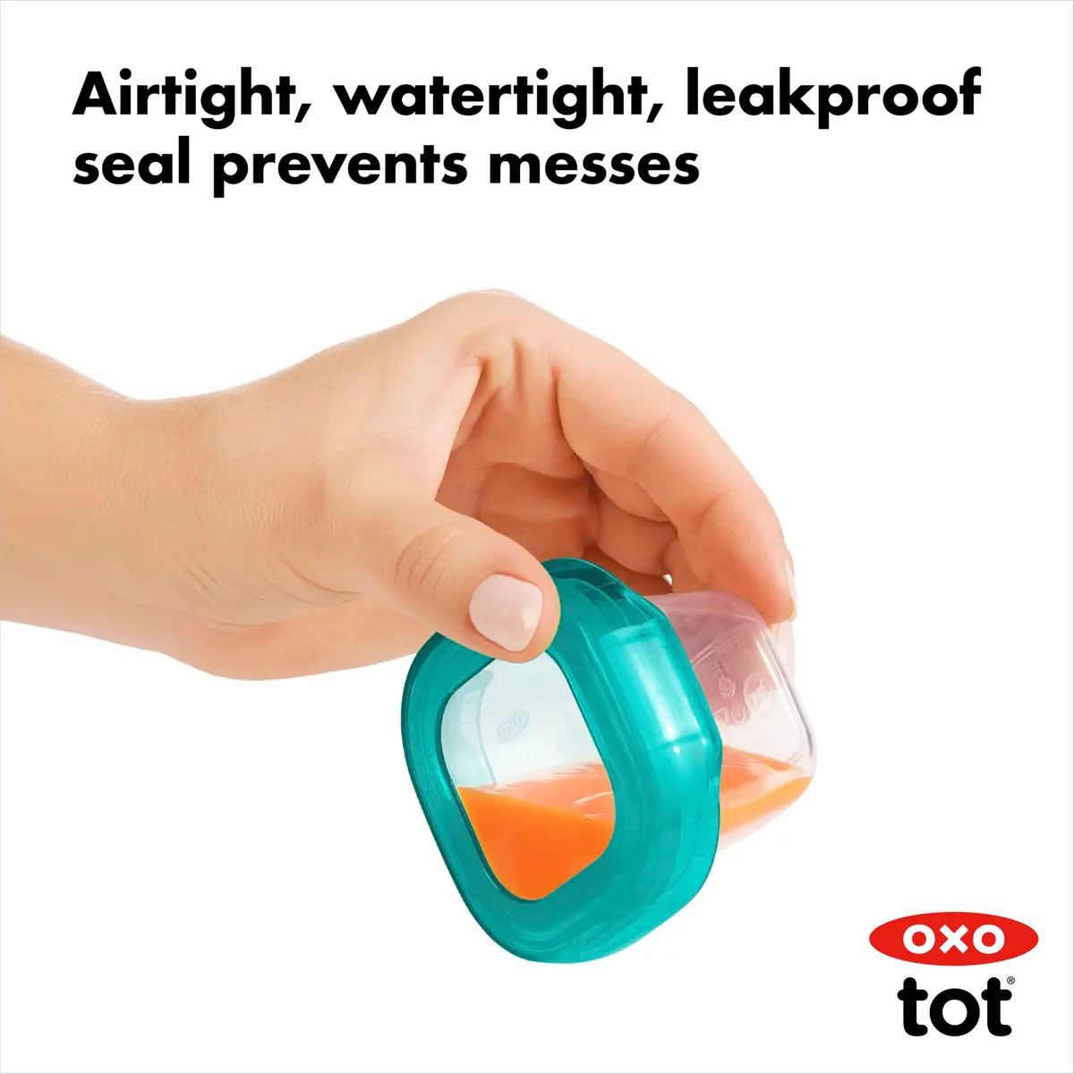 OXO Tot Baby Blocks Freezer Storage Containers 2 Oz (60 ml) - Teal | BPA-Free, Airtight, Leak-Proof - view 8