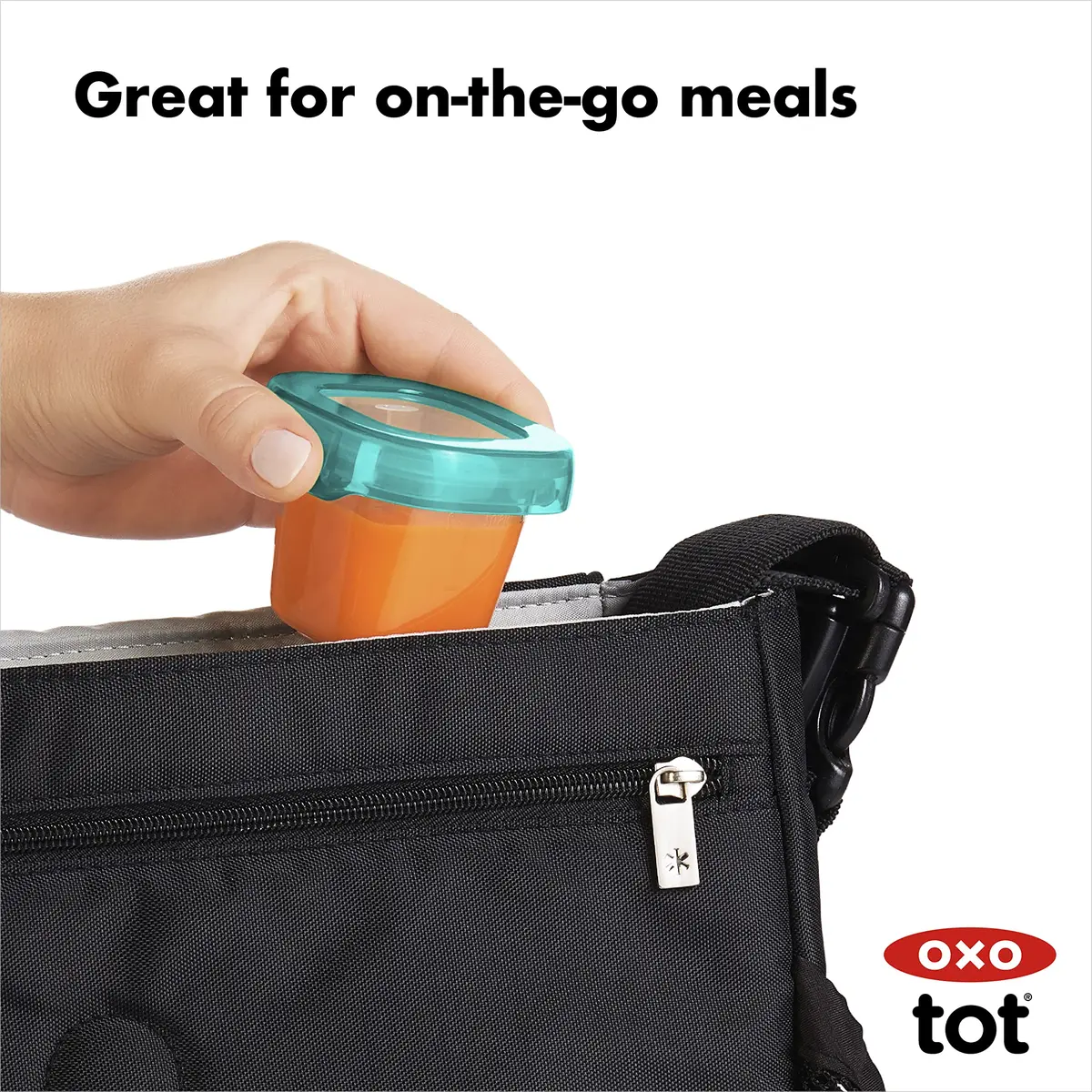 OXO Tot Baby Blocks Freezer Storage Containers 2 Oz (60 ml) - Teal | BPA-Free, Airtight, Leak-Proof - view 9