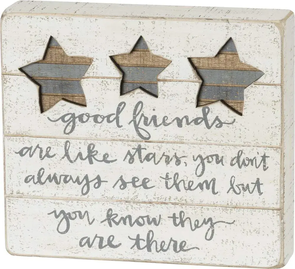 Primitives by Kathy Good Friends Are Like Stars Decorative Sign 20 cm (8") x 18 cm (7") | Classic Home Décor Style - main product image