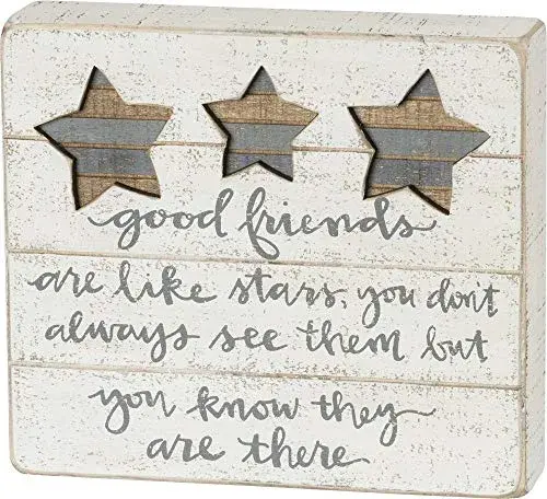 Primitives by Kathy Good Friends Are Like Stars Decorative Sign 20 cm (8") x 18 cm (7") | Classic Home Décor Style - main product image