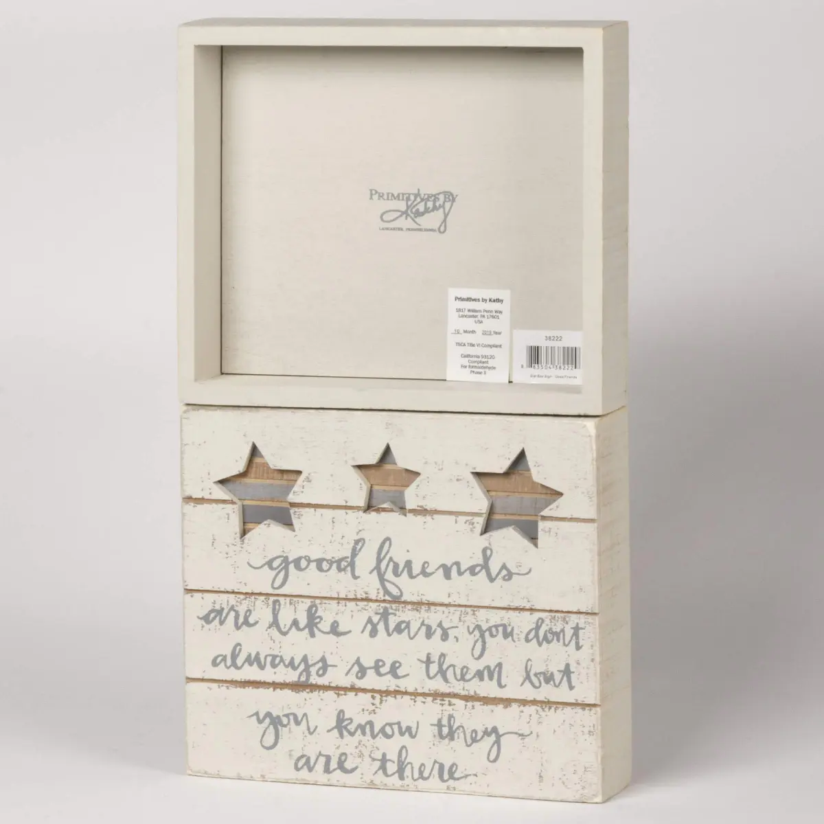 Primitives by Kathy Good Friends Are Like Stars Decorative Sign 20 cm (8") x 18 cm (7") | Classic Home Décor Style - view 3