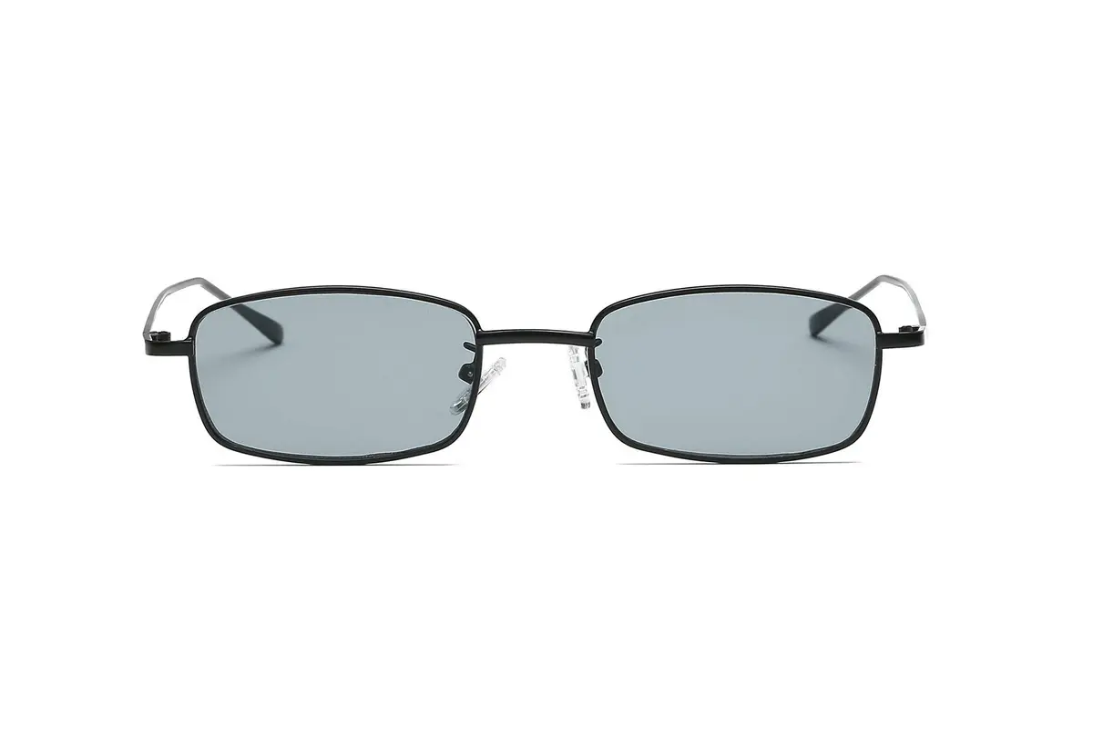 FEISEDY Vintage Small Rectangle Sunglasses Women Men Retro Trendy Square Metal Frame Sun Glasses 52mm (2.05in) | UV400 Protection - view 2