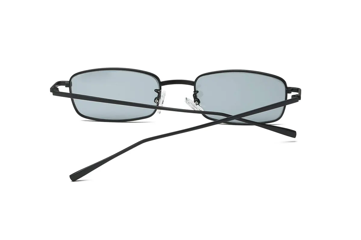 FEISEDY Vintage Small Rectangle Sunglasses Women Men Retro Trendy Square Metal Frame Sun Glasses 52mm (2.05in) | UV400 Protection - view 3