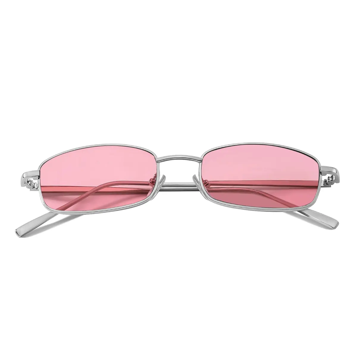 FEISEDY Vintage Small Rectangle Sunglasses Women Men Retro Trendy Square Metal Frame Sun Glasses B2295 | UV400 Protection - view 2