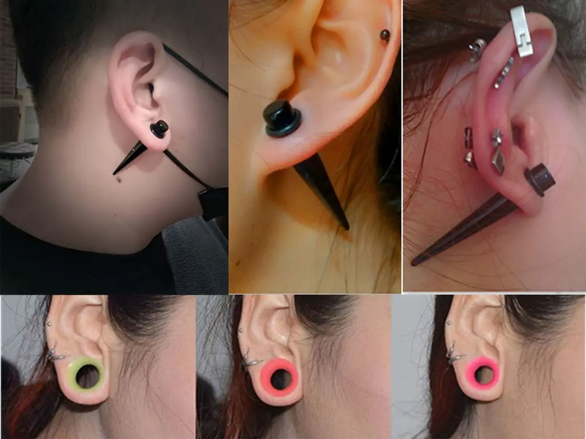 JDXN DXN Ear Stretching Kit 14G to 00G - 50 Pieces Acrylic Tapers Silicone Tunnels Plugs Gauges Expander Set with Purple Tunnels | Body Piercing Jewelry for Men Women - view 4