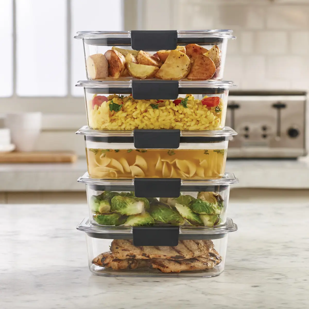 Rubbermaid Brilliance Tritan Food Storage Containers 3.2 Cup (10-Piece Set) | Leak-Proof Meal Prep & Leftovers - view 6