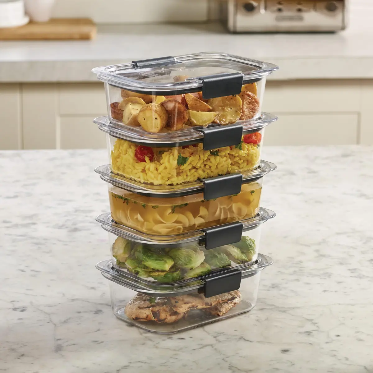 Rubbermaid Brilliance Tritan Food Storage Containers 3.2 Cup (10-Piece Set) | Leak-Proof Meal Prep & Leftovers - view 7