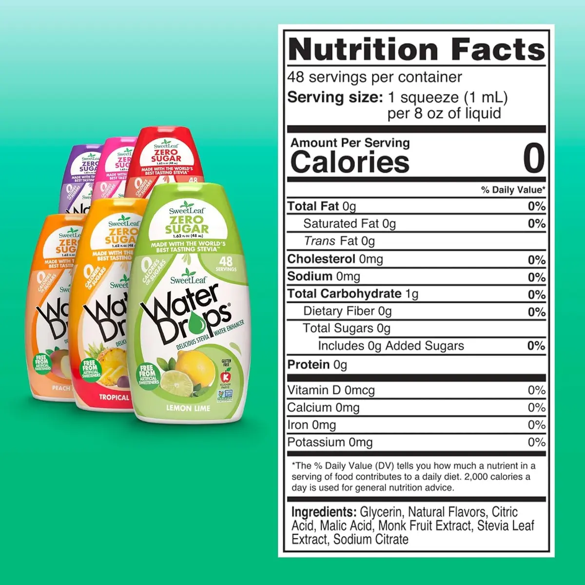 SweetLeaf Water Flavoring Drops, Variety Pack - 1.62 Fl Oz, Pack of 6 | Zero Calorie, Sugar Free, Keto Friendly - view 2