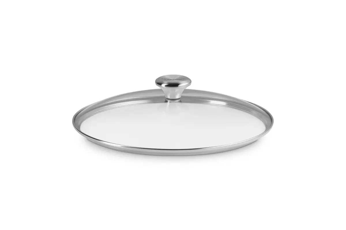 Le Creuset Signature Glass Lid with Stainless Steel Knob, 12" | Clear Tempered Glass for Safe Monitoring - main product image