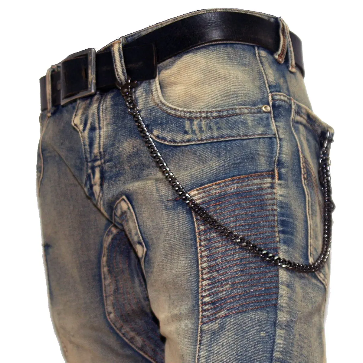 Double K Wallet Chain 21" Black | Heavy Chrome Steel Trucker Leash - view 5
