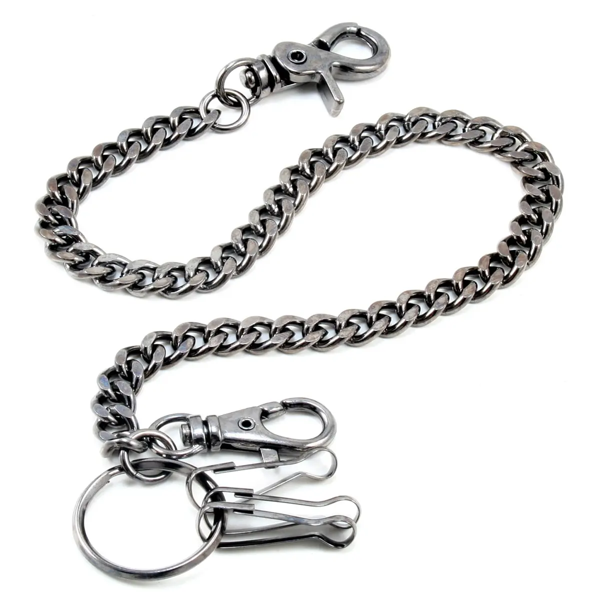 Double K Wallet Chain 21" Black | Heavy Chrome Steel Trucker Leash - view 2