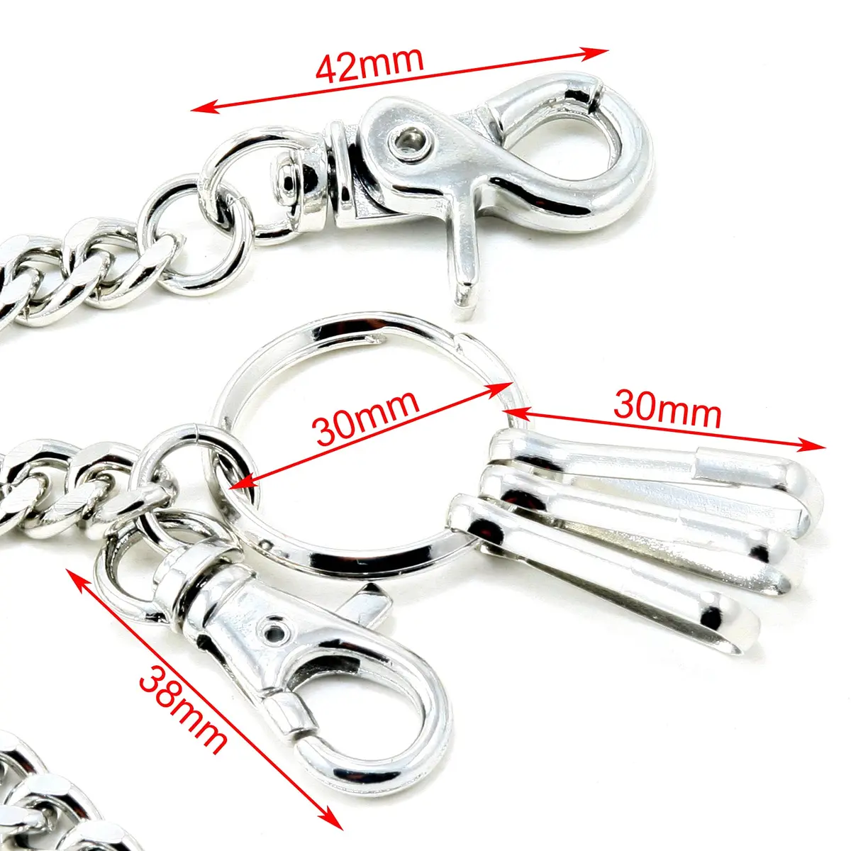 Double K Wallet Chain 21" Silver | Heavy Duty Trucker Style (70-120 chars) - view 4