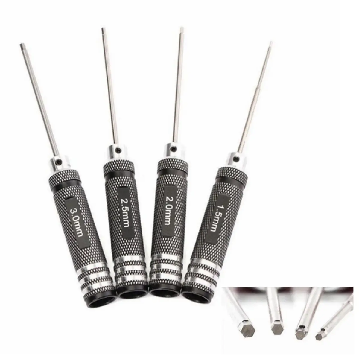 powerday Black Hex Screwdriver Set with 4 Sizes | Precision Tool for RC Models - view 2