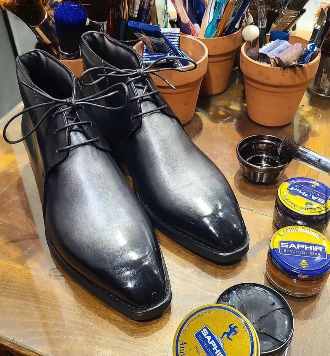 Saphir Amiral Gloss Leather Shoe Care Polish Wax 50ml (1.69 Fl Oz) | High Gloss Mirror Shine for Dress Shoes - view 5