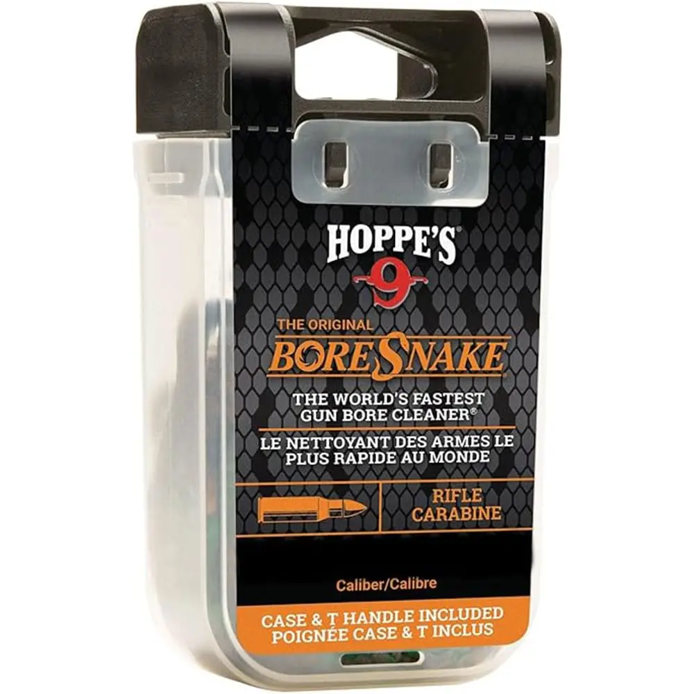 Hoppe's BoreSnake Rifle Bore Cleaner with Den, 6mm, .240-.243 | Fastest cleaning solution with bronze brush, reusable case, and den handle - view 2