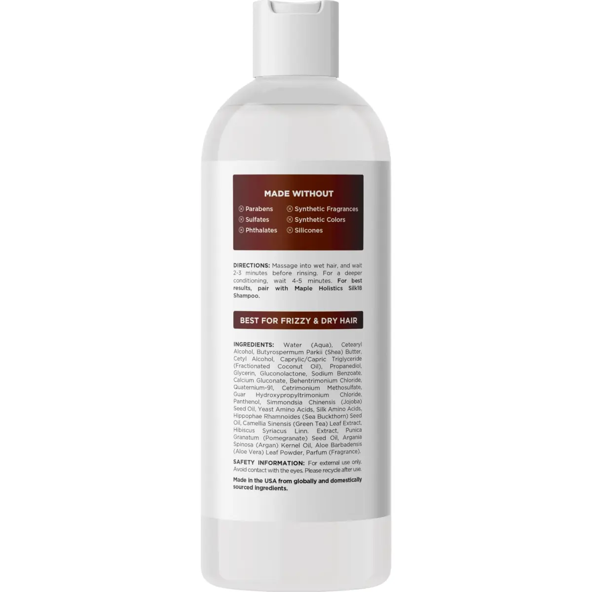 Maple Holistics Silk18 Conditioner for Damaged Hair - 355ml (12 Fl Oz) | Deeply Nourishing for Dry, Curly, and Frizzy Hair - view 6