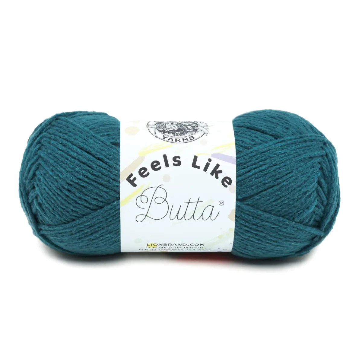 Lion Brand Yarn Feels Like Butta Crochet & Knitting Yarn, Teal, 100g (3.5 oz) | OEKO-TEX Certified Polyester - main product image