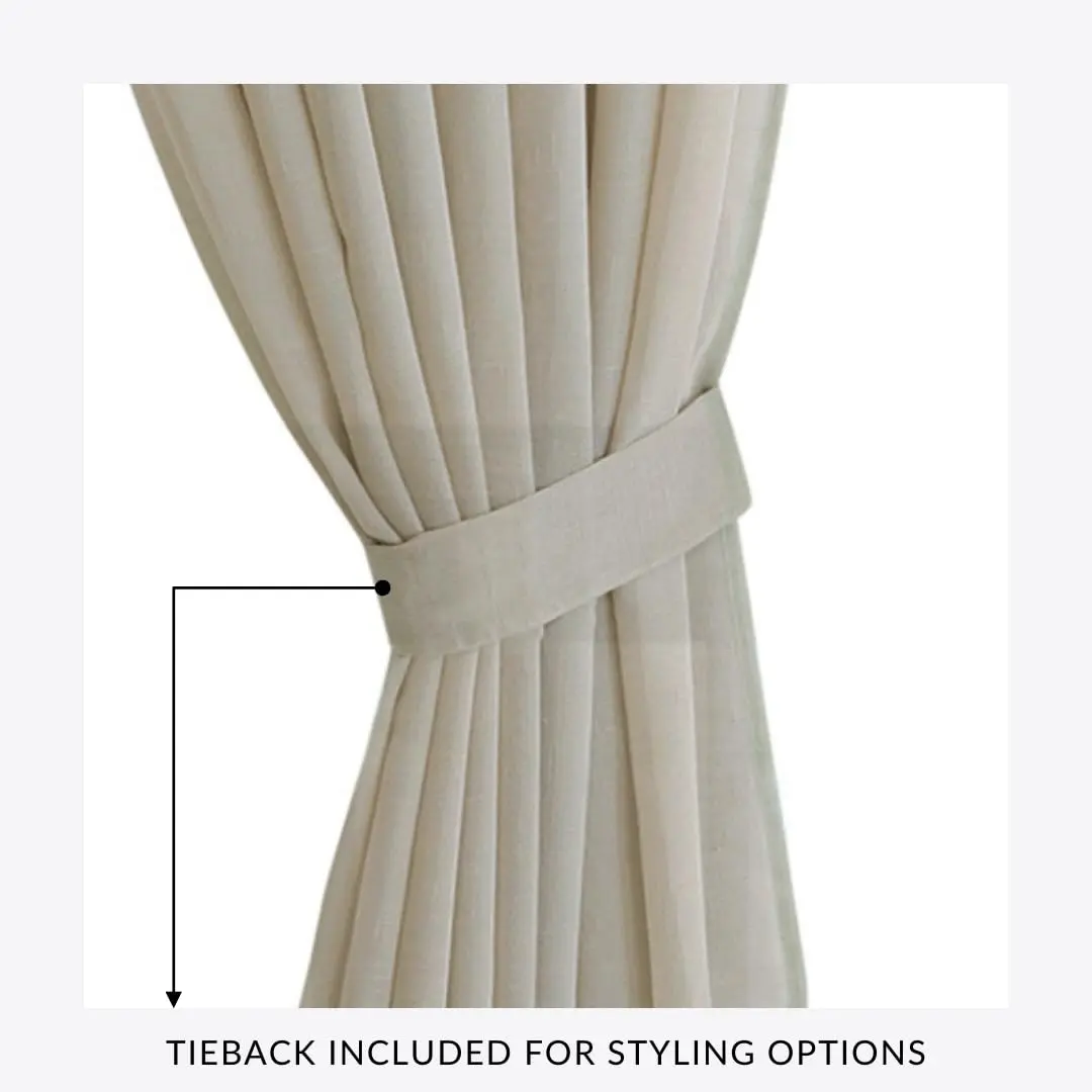 Threadmade Carmen Sheer Extra Wide Indoor/Outdoor Sheer Window Curtain, Natural - 114" W x 108" L | Elegant Privacy & Sun Filter - view 7