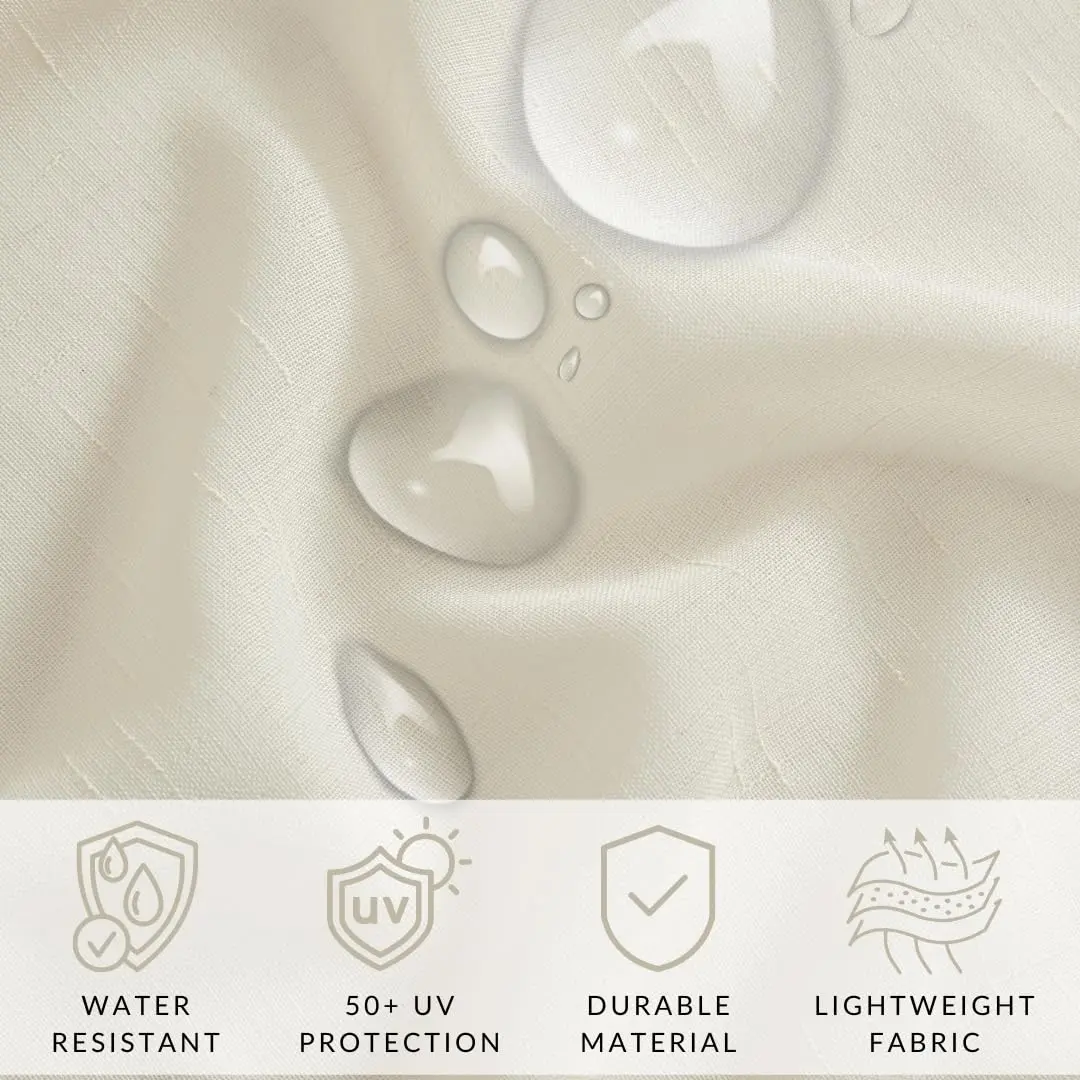 Threadmade Carmen Sheer Extra Wide Indoor/Outdoor Sheer Window Curtain, Ivory - 114" W x 108" L | Elegant Privacy & Sun Filter - view 6