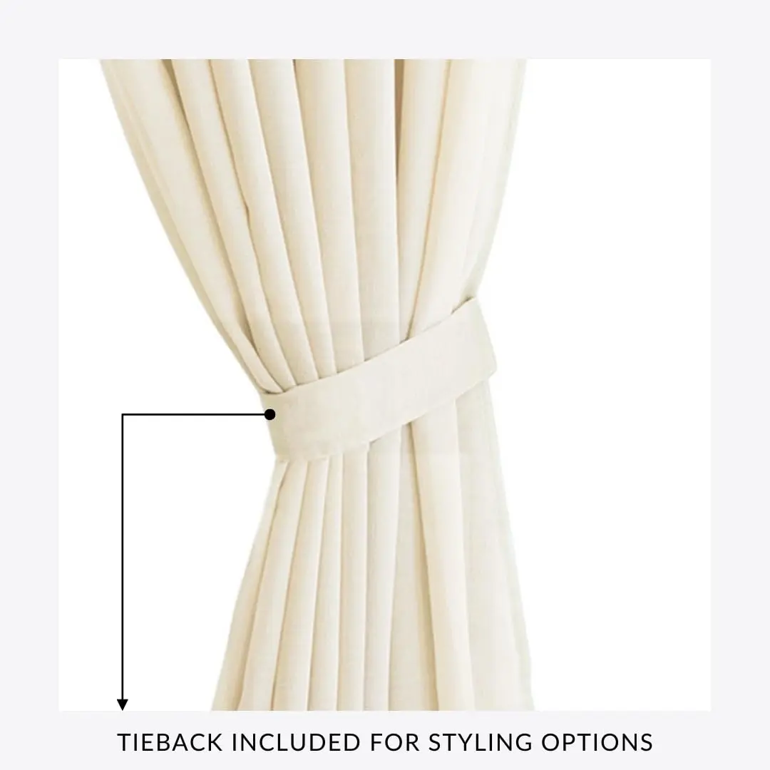 Threadmade Carmen Sheer Extra Wide Indoor/Outdoor Sheer Window Curtain, Ivory - 114" W x 108" L | Elegant Privacy & Sun Filter - view 7