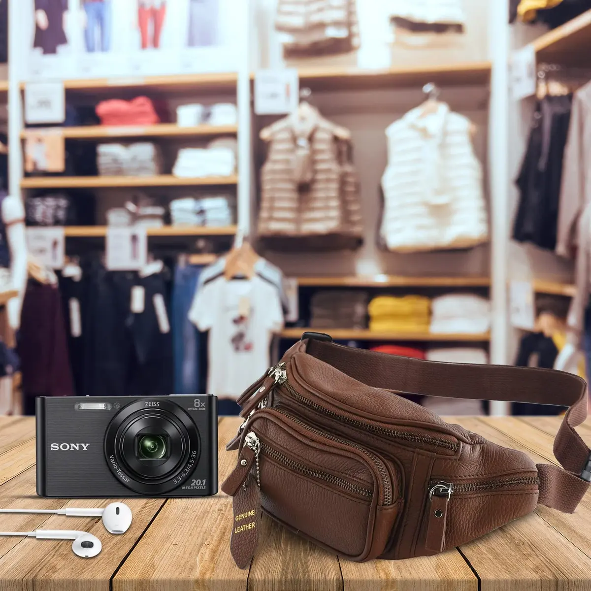Nabob Leather Fanny Pack Waist Bag for Men & Women | Genuine Cowhide Leather, 6 Pockets, Adjustable Strap, Ideal for Travel & Outdoor - view 8