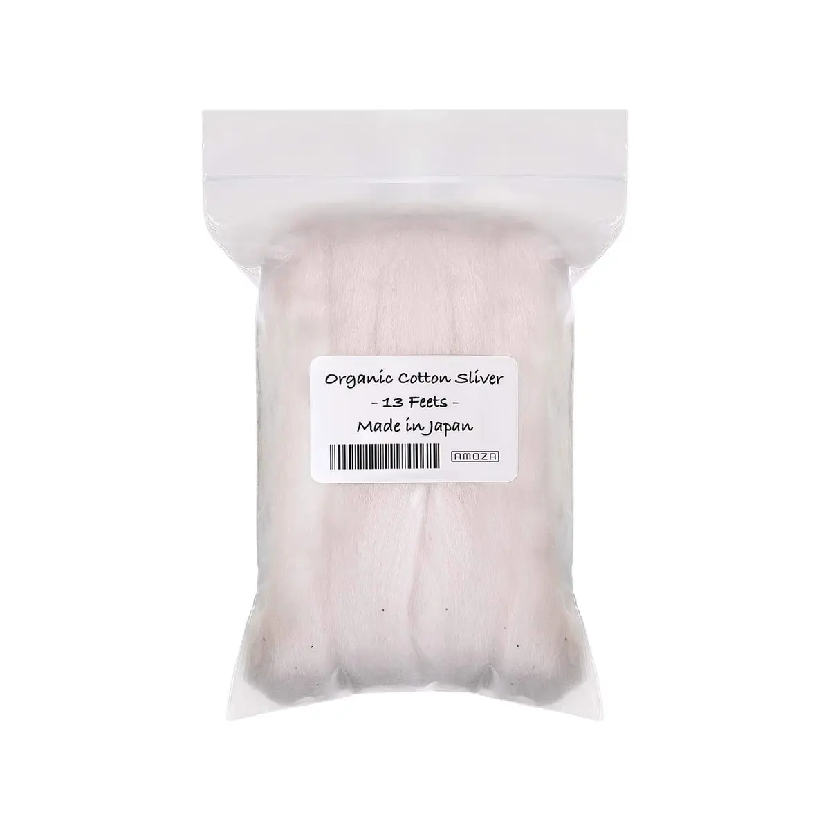 AMOZA Organic Cotton Sliver 13 Feet | 100% Organic Unbleached Cotton from Japan - main product image