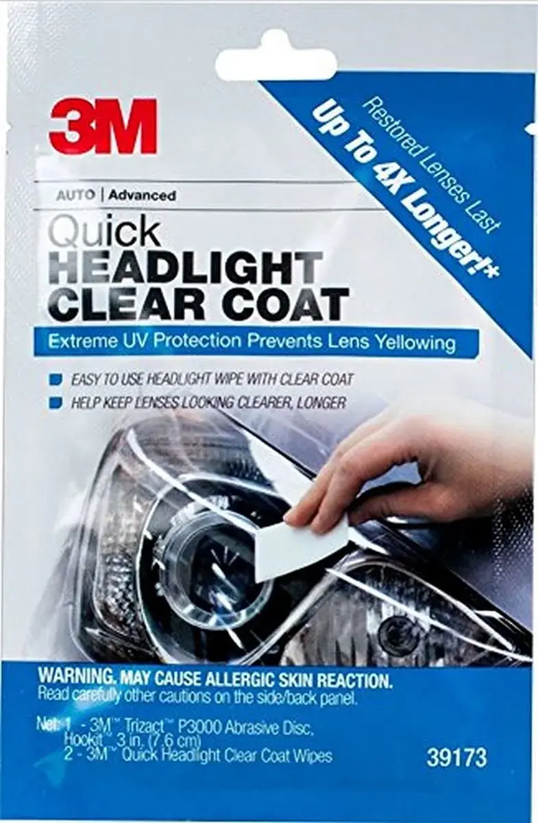 3M Quick Headlight Clear Coat Kit 156 g (5.5 oz) | Cleans and Prevents Lens Yellowing - main product image