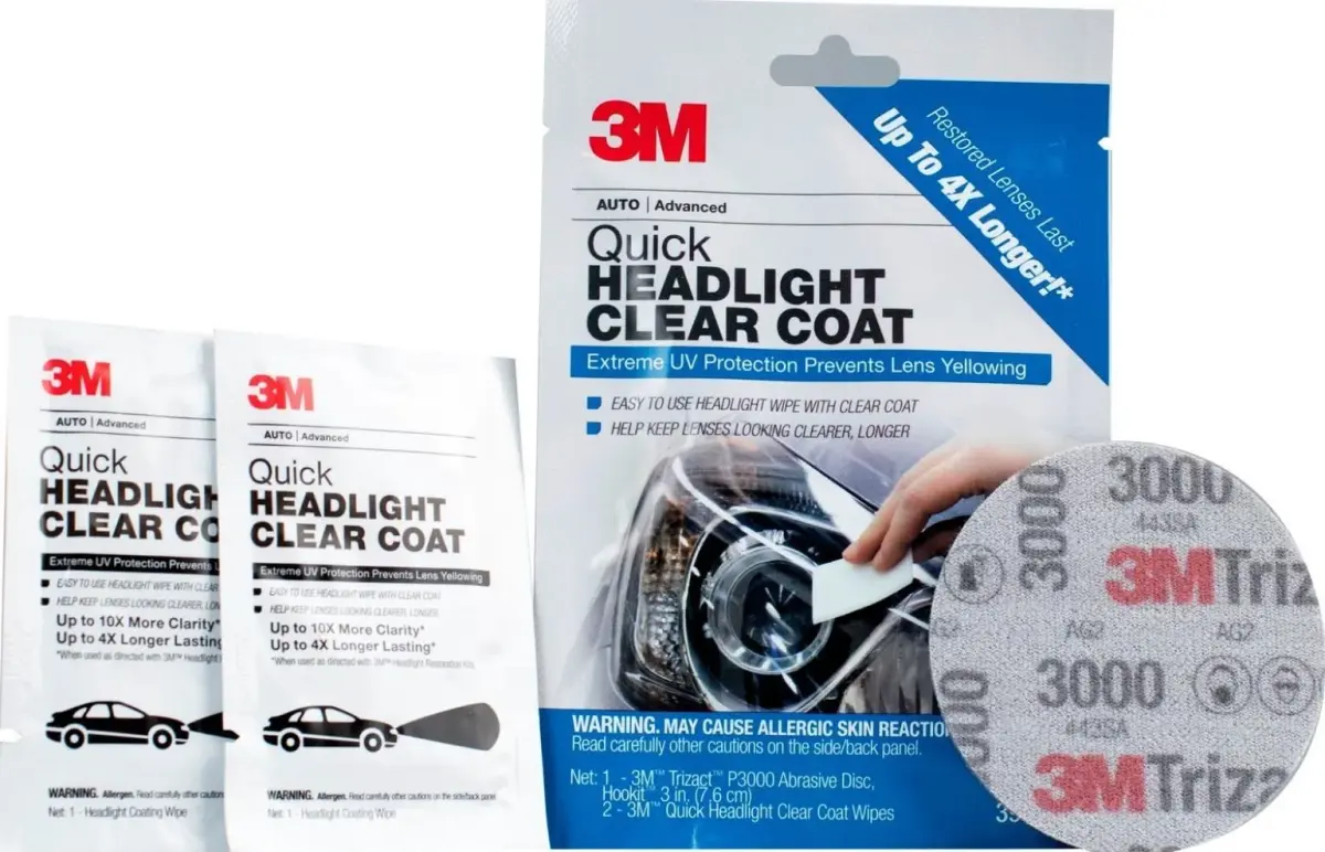3M Quick Headlight Clear Coat Kit 156 g (5.5 oz) | Cleans and Prevents Lens Yellowing - view 2