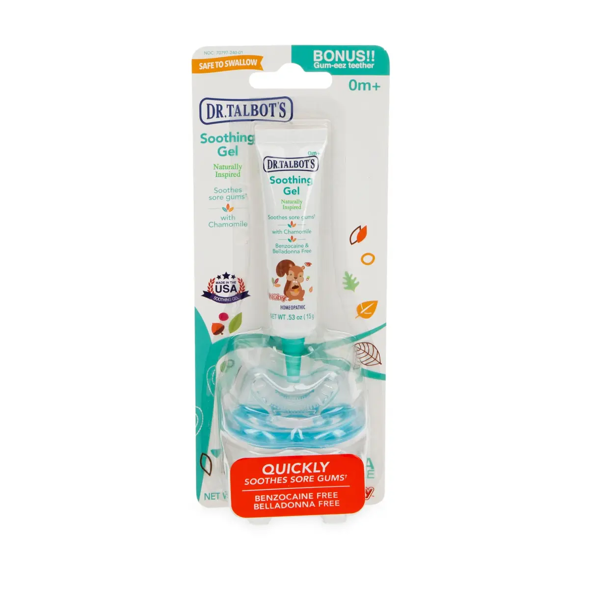 Dr. Talbot's Soothing Gel + Gum-EEZ Teether Combo, 0.53 fl oz | Baby Teething Relief for 0+ Months - view 6