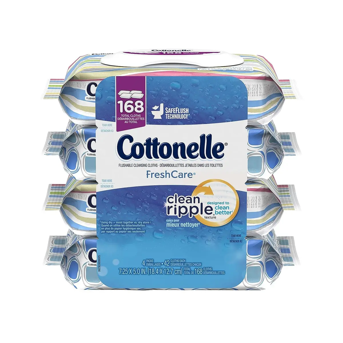 Cottonelle Fresh Care Flushable Cleansing Cloths 42 Sheets | Gentle, Septic Safe & Portable - main product image