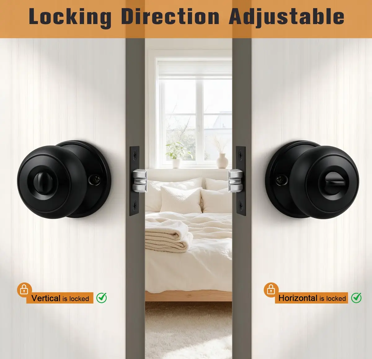 Probrico Black Door Knobs Privacy Interior Door Knob 10 Pack | ANSI Grade 3, Exceeds 200,000 Cycles - view 6