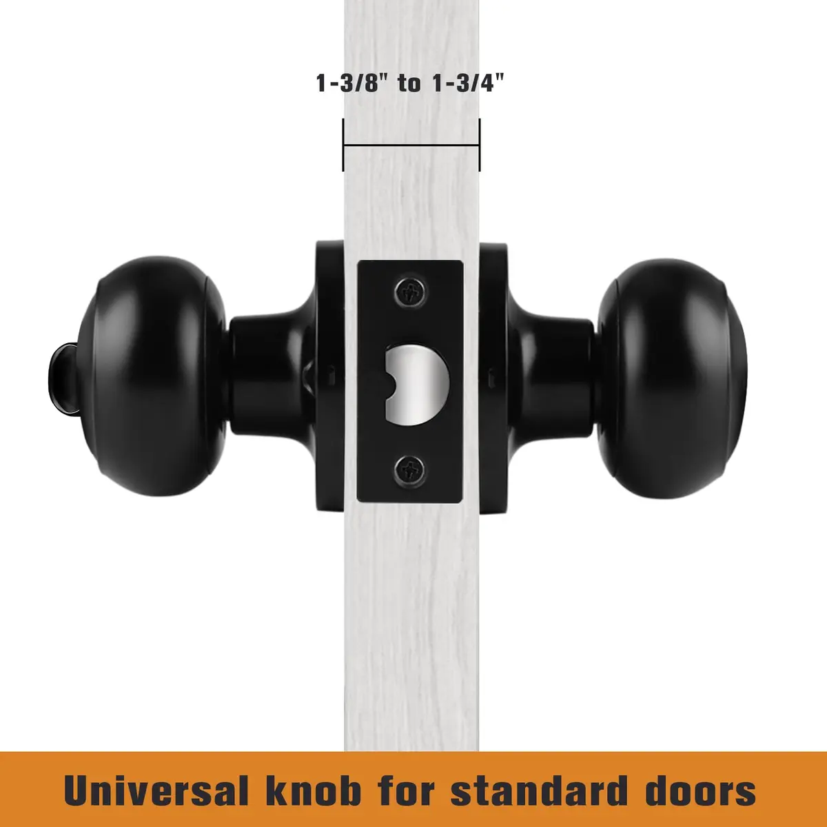 Probrico Black Door Knobs Privacy Interior Door Knob 10 Pack | ANSI Grade 3, Exceeds 200,000 Cycles - view 9