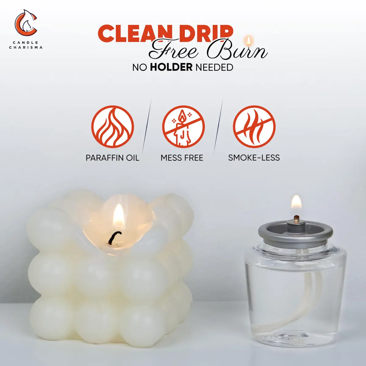 Candle Charisma Liquid Candle 60 pcs | 8 Hour Burn Time, Dripless & Smokeless, Clean Burning Fuel - view 3