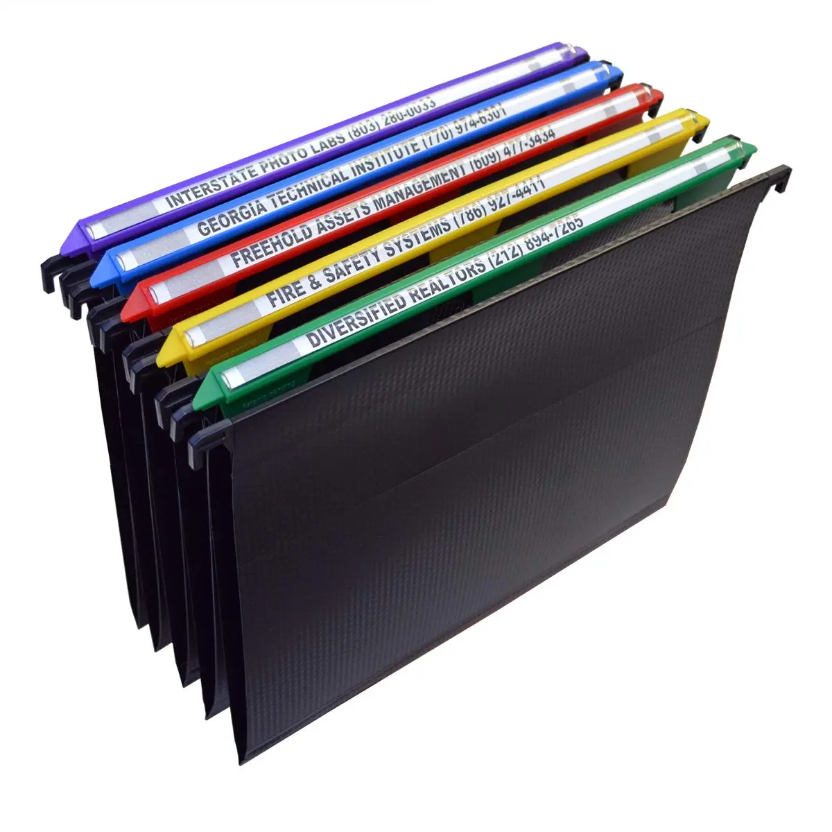 Ultimate Office MagniFile V-Bottom Hanging File Folders, Set of 5 Assorted | Polypropylene, Letter Size, 2" Expansion - main product image
