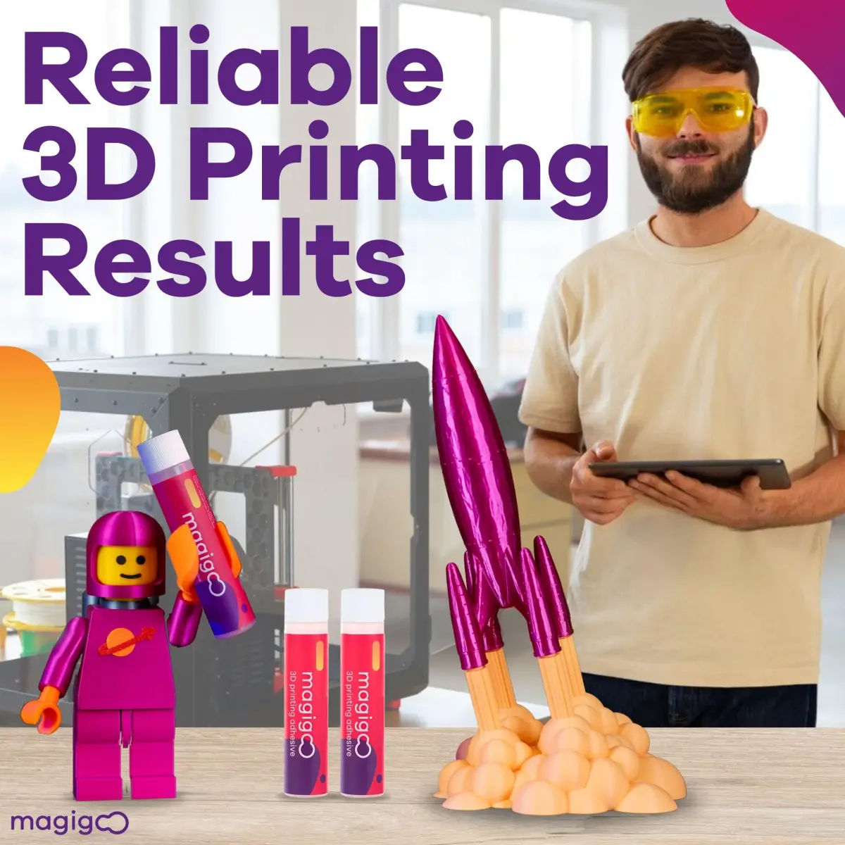 Magigoo 3D Printer Adhesive Glue 120 mL (4 Fl Oz) | Reduces Warping for ABS, PLA, PETG, HIPS, ASA, TPU - view 7