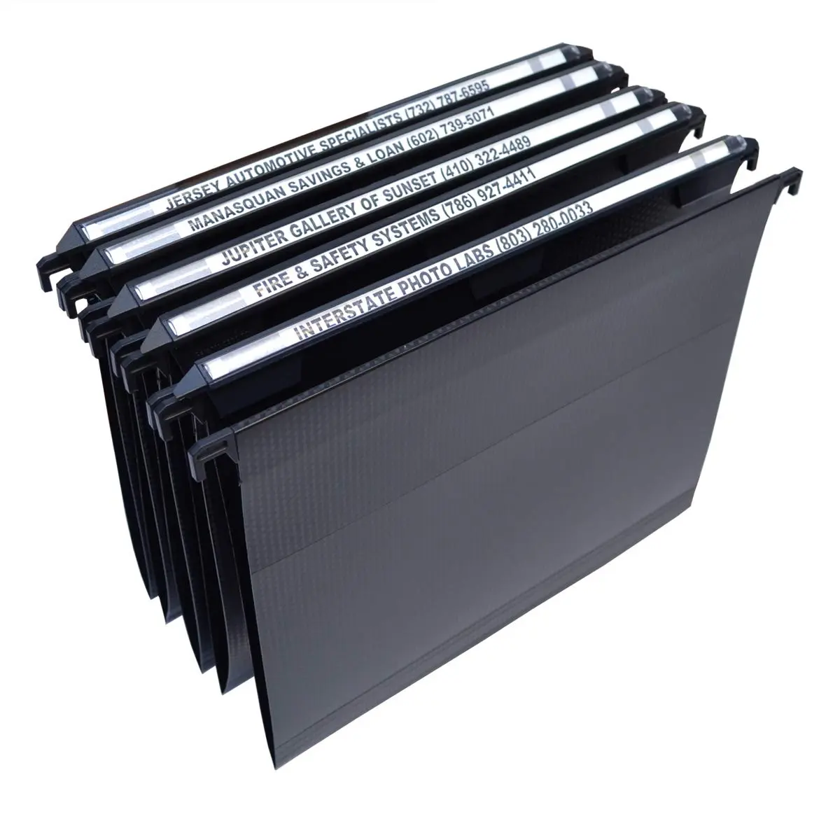 Ultimate Office MagniFile V-Bottom Hanging File Folders, Set of 5 Black | Durable Polypropylene for Active Filing - main product image