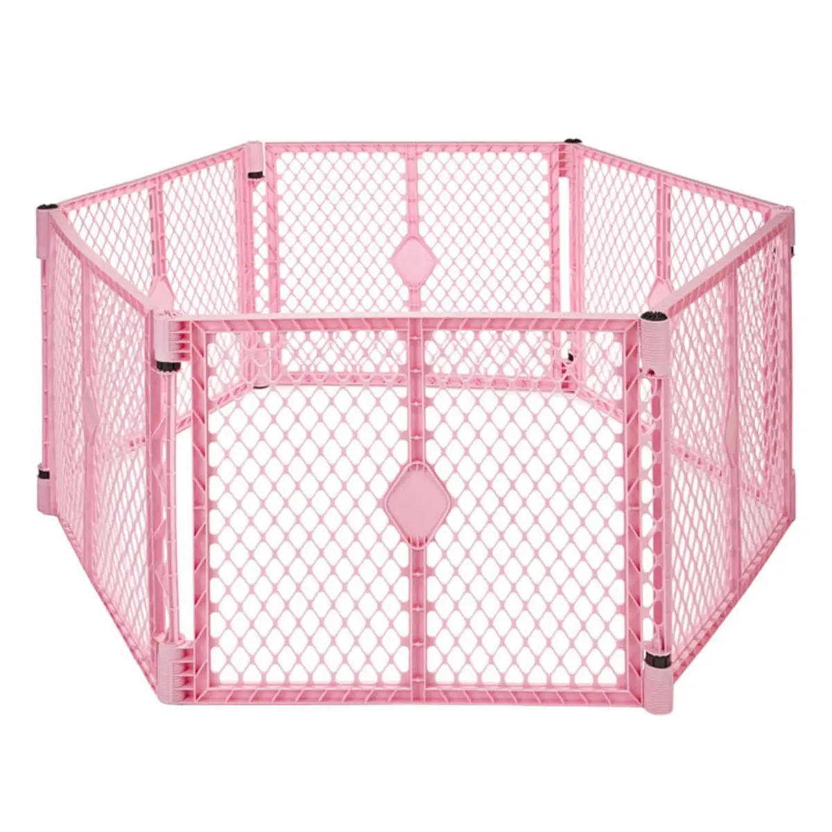 Toddleroo Superyard 6-Panel Baby Playard 18.5 SqFt Pink | Portable Indoor/Outdoor Safety Fence - main product image