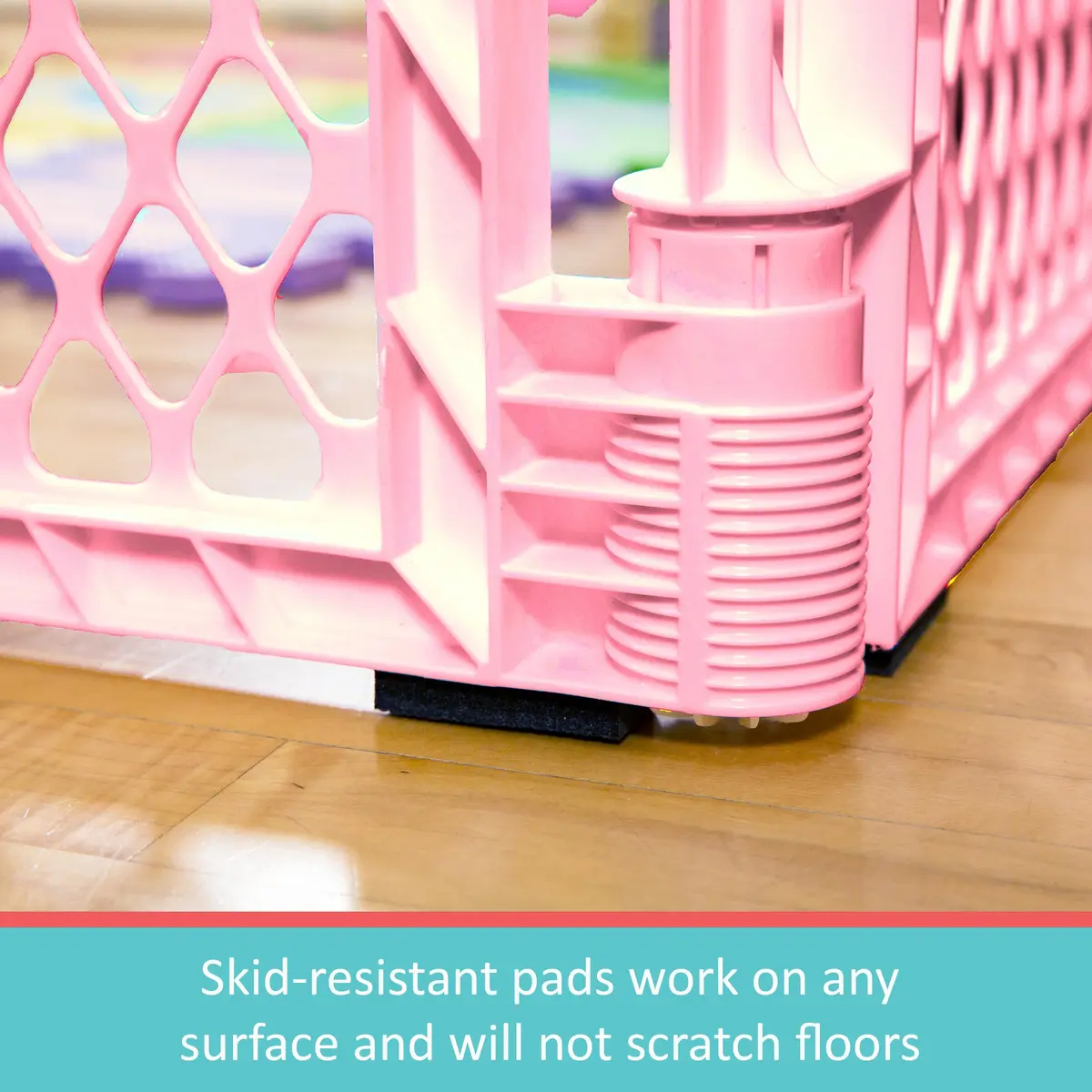 Toddleroo Superyard 6-Panel Baby Playard 18.5 SqFt Pink | Portable Indoor/Outdoor Safety Fence - view 2